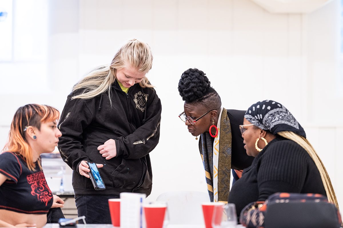 Mobilizing Citizenship workshop by Chire Regans and Loni Johnson, Things We Hold Sacred, autumn 2023. Photos: Helle Navratil / Kunsthall Stavanger